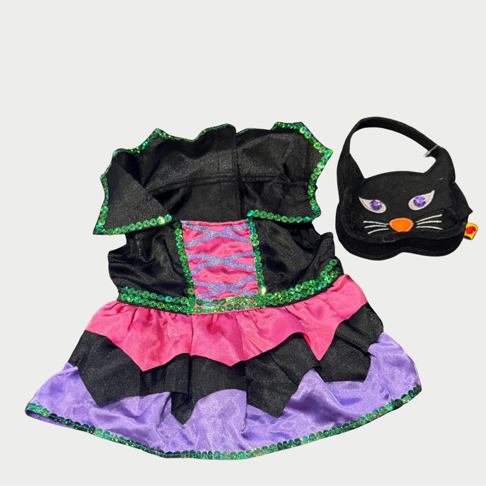 Build-A-Bear Halloween Vampire Dress Costume 2014 With BAB Cat Purse